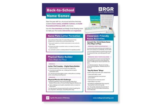 The Back to School Name Games Download